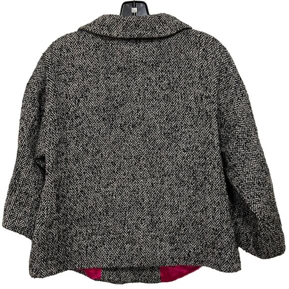 Classiques Entier Short Wool Blend Double Breasted Houndstooth Blazer Size S - Picture 2 of 9